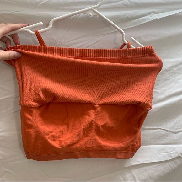 Ribbed Orange Crop Top / Sports Bra - Picture 8 of 8